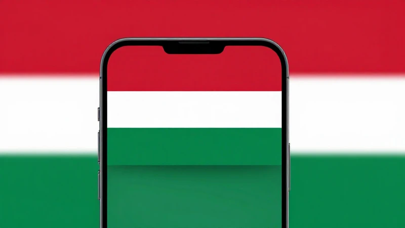 Smartphone Android con luz suave y bandera húngara