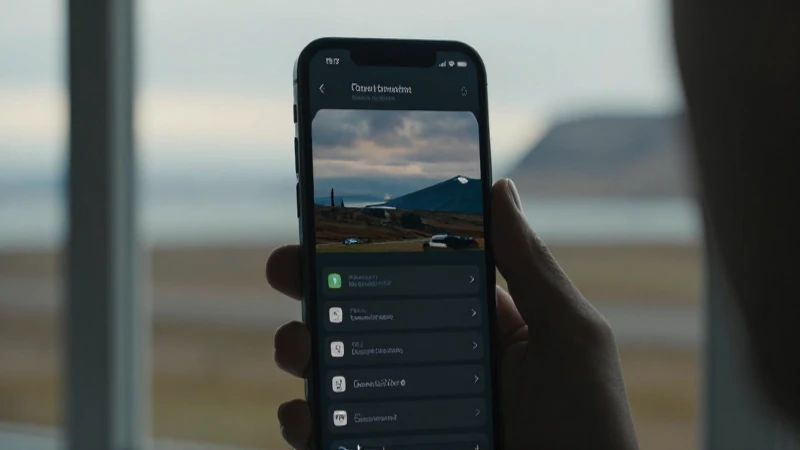 Smartphone, paisaje islandés, luz suave cinematográfica