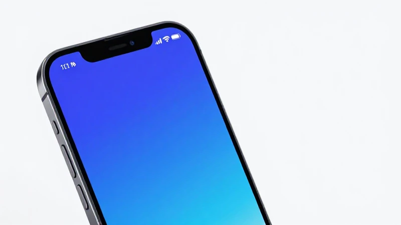 Smartphone muestra señal en azul moderno