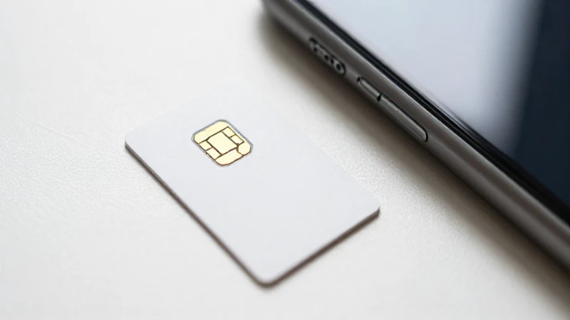 Primer plano suave de un iPhone con SIM