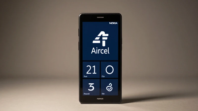 Smartphone Nokia con luz suave y enfoque ligero