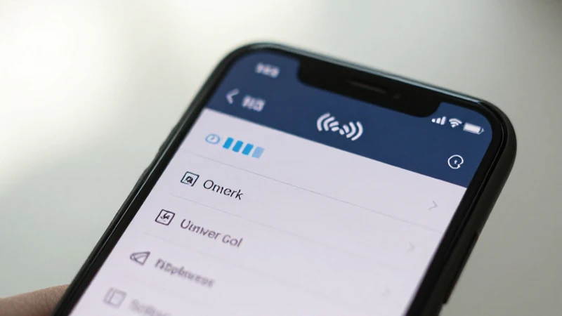 Smartphone muestra ajustes de red y señal