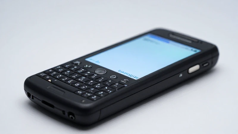 Pantalla brillante del Blackberry en iluminación de estudio