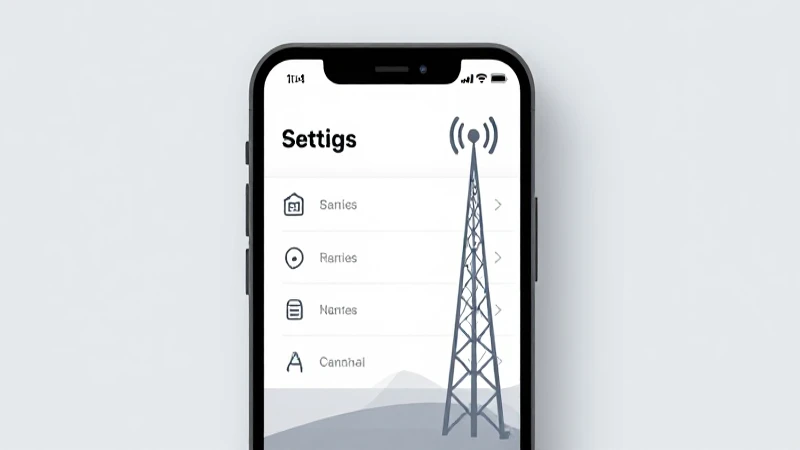 Pantalla con ajustes y señal móvil