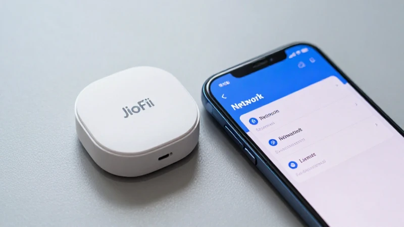 Dispositivo JioFi con ajustes de red visibles