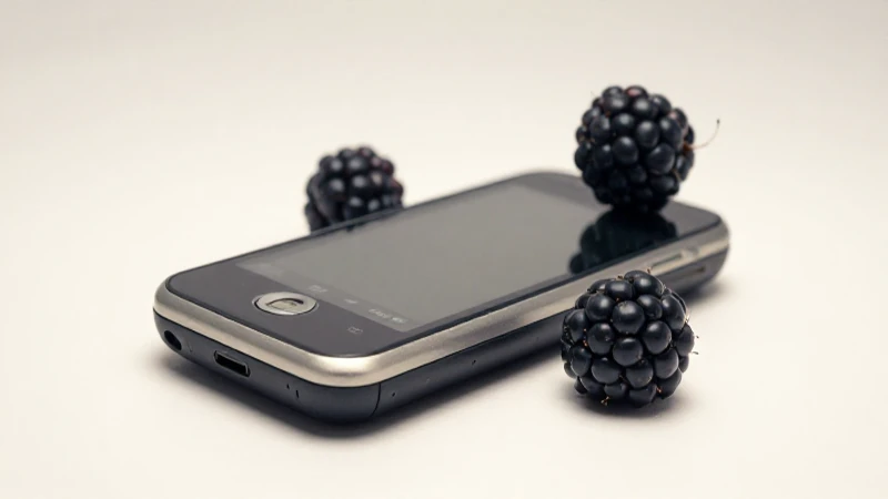 Blackberry antiguo con buena señal y luz suave