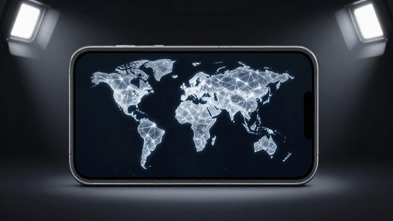 Teléfono Android, mapa global e iluminación dramática