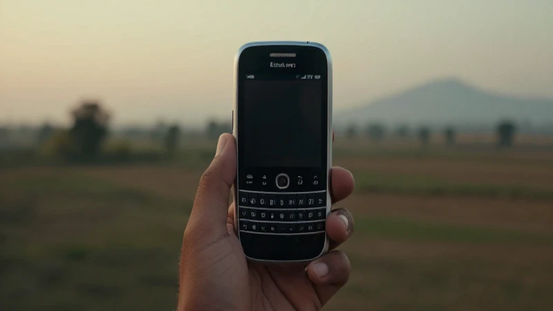 Teléfono Blackberry con paisaje indio cinematográfico