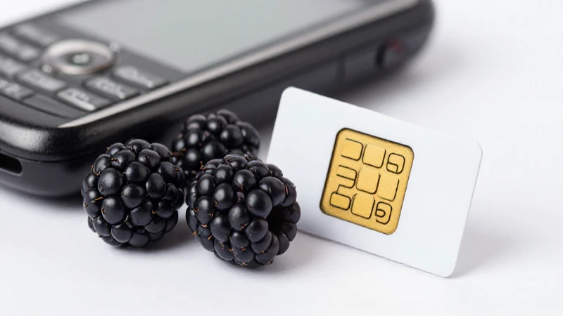 Primer plano con luz suave sobre Blackberry