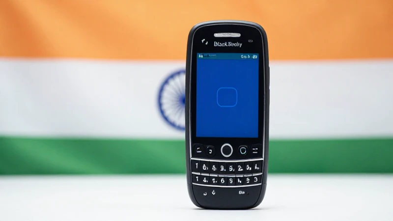 Teléfono Blackberry con fondo de la India