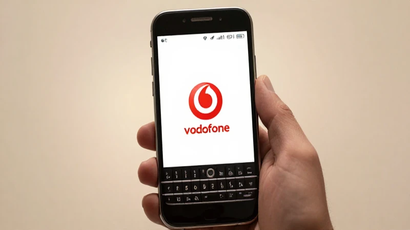 Smartphone Blackberry iluminado con logo Vodafone