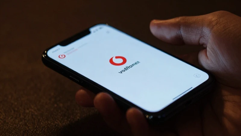 Teléfono inteligente con señal Vodafone iluminada