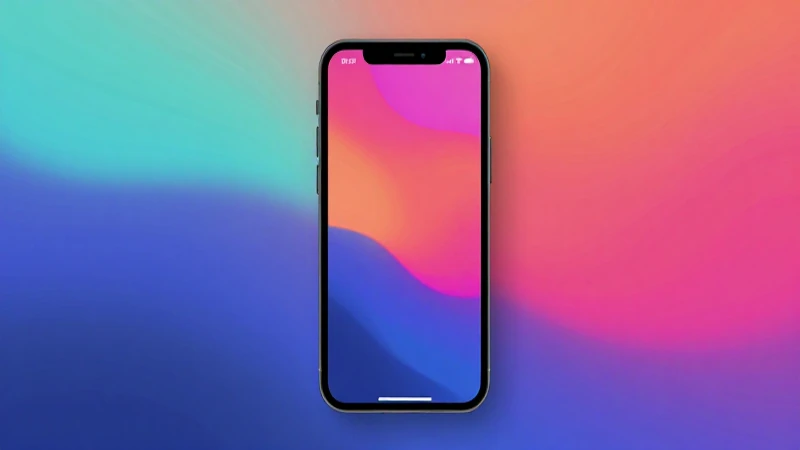 Teléfono inteligente muestra señal con fondo colorido