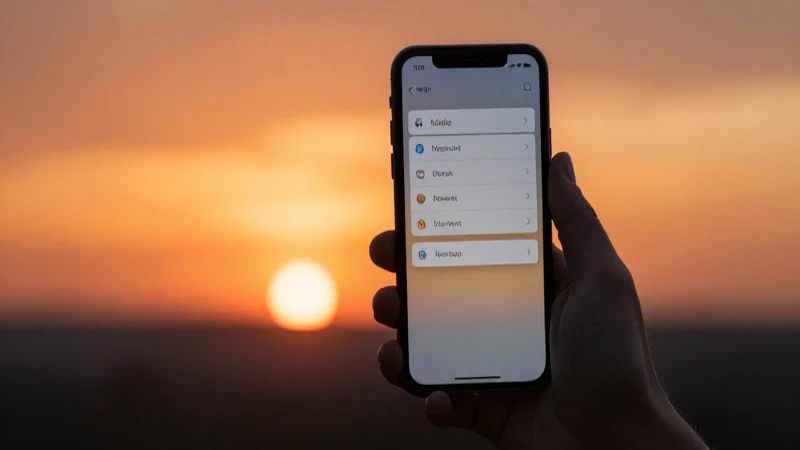 Atardecer anaranjado reflejado en el smartphone
