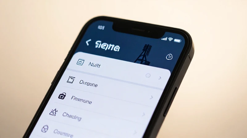 Teléfono muestra ajustes con silueta de torre