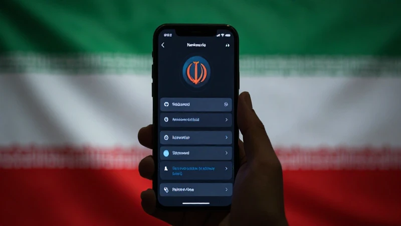 Teléfono muestra ajustes con fondo iraní