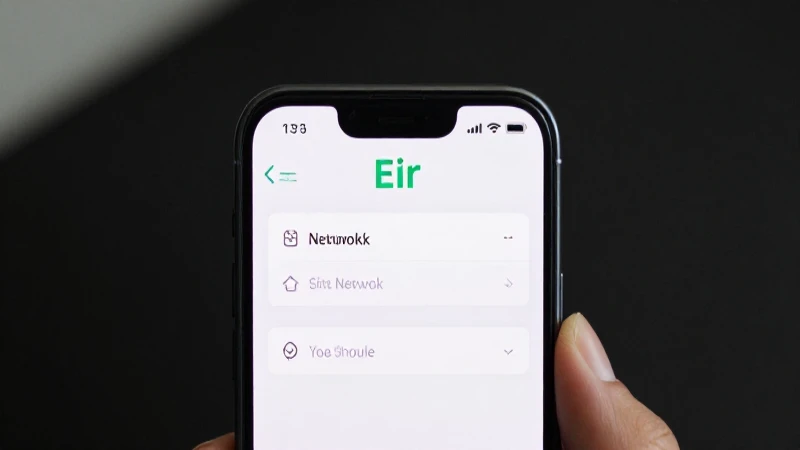 Teléfono muestra ajustes con el logo Eir
