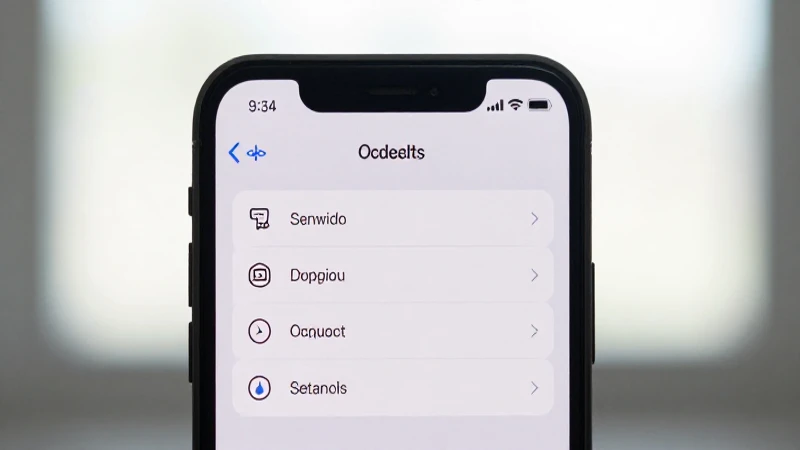 Teléfono muestra ajustes con diseño moderno