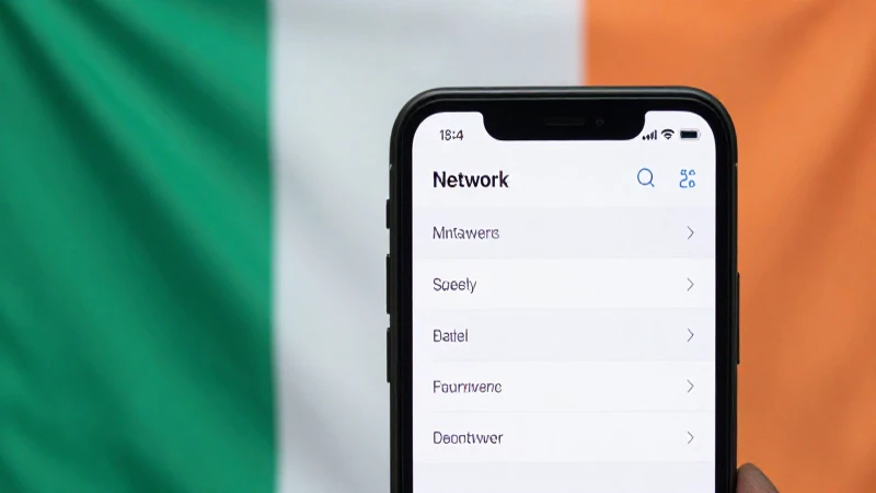 Guía Completa sobre APN Ireland Lycamobile Ireland 4 Smartphone muestra ajustes con fondo irlandés
