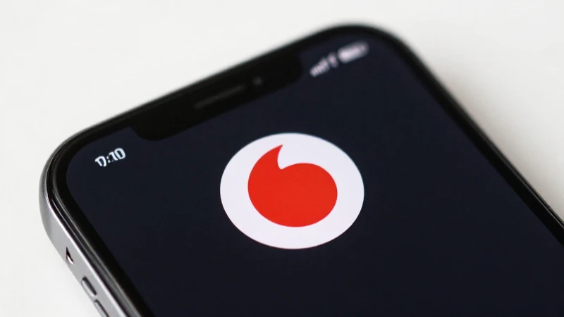 Primer plano de iPhone con icono Vodafone