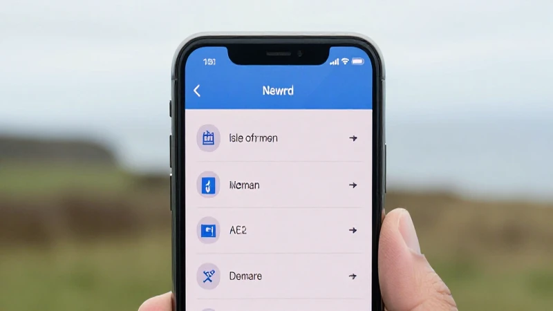 Guía Completa sobre APN Isle of Man Manx Telecomm 4G SETTINGS PAYG 4 Smartphone muestra ajustes con paisaje isleño