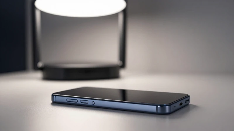 Smartphone sobre mesa, fondo moderno y limpio
