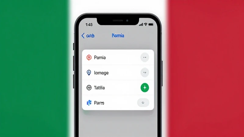 Guía Completa de Configuración APN para Iliad Italia 3 Teléfono muestra opciones con bandera italiana difusa