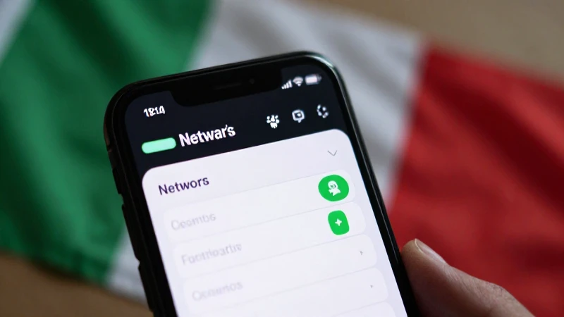 Smartphone con ajustes, luz suave italiana