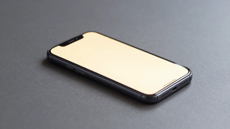 Smartphone brilla sobre la mesa iluminada