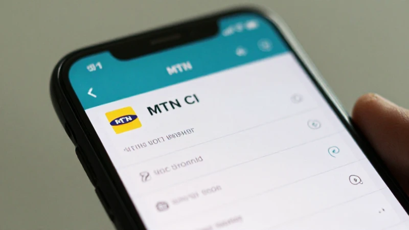 Smartphone muestra ajustes, con el logo MTN