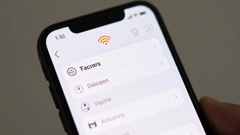 Celular muestra ajustes con señal naranja