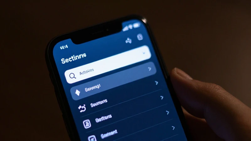 Smartphone Android muestra menú en pantalla