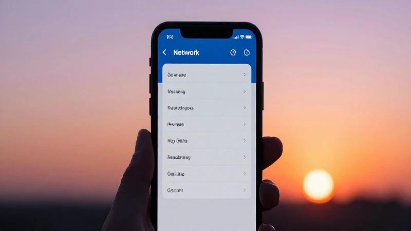 Teléfono muestra ajustes al atardecer cinematográfico