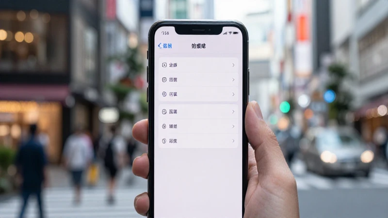 Celular en ajustes, Tokio borroso al fondo