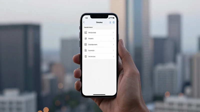 Smartphone muestra configuración con fondo borroso