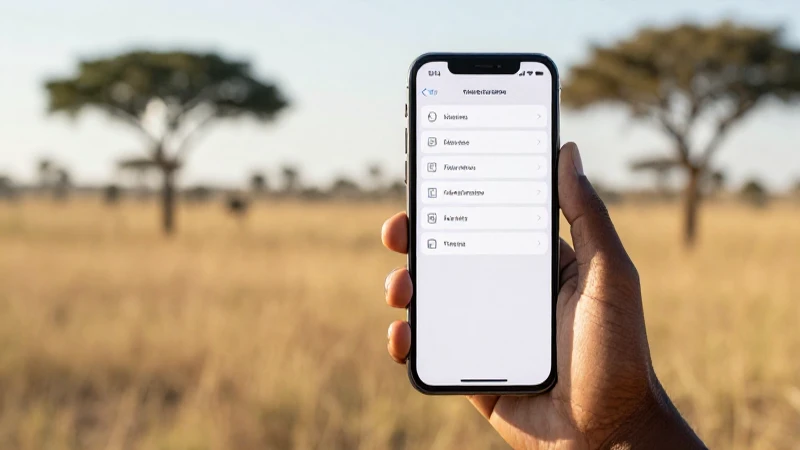 Teléfono inteligente con ajustes, sabana africana cálida