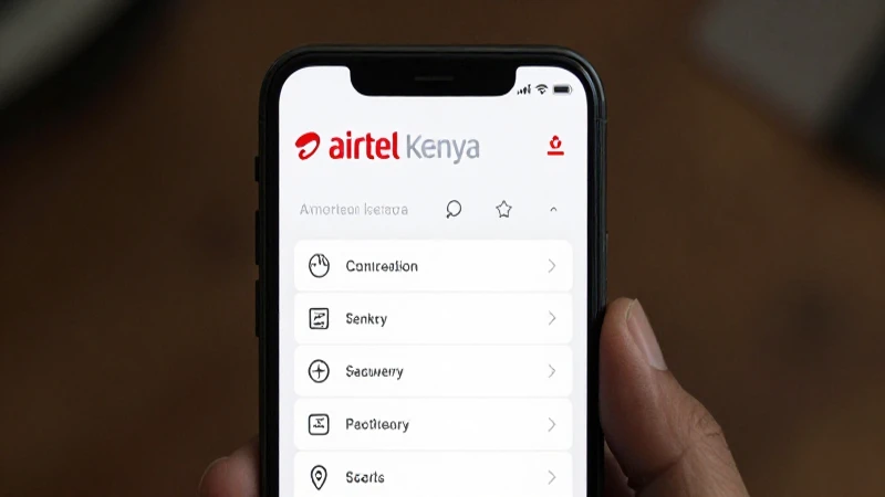 Smartphone muestra ajustes con logo Airtel Kenya