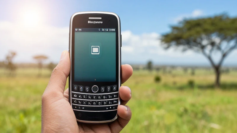 Teléfono BlackBerry con sol africano vibrante