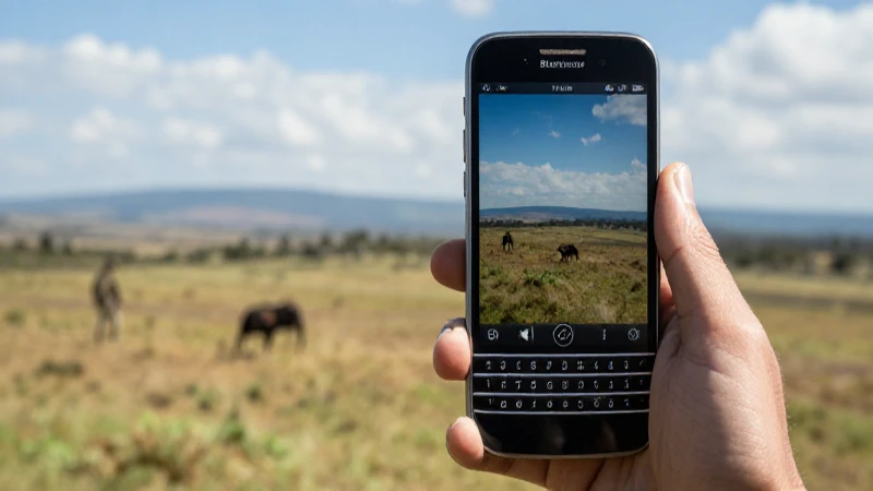 Smartphone en Kenia, luz brillante y cinematográfico