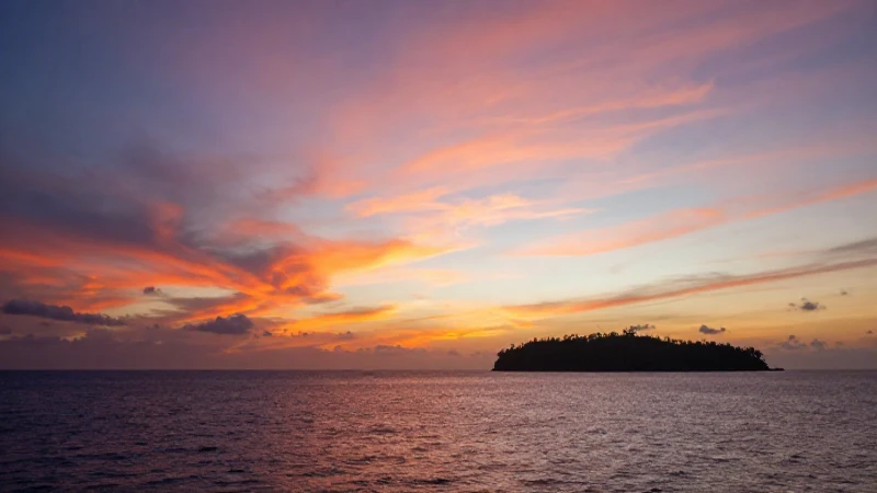 Amanecer vibrante sobre isla remota