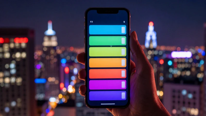 Smartphone muestra ciudad bajo luz dramática