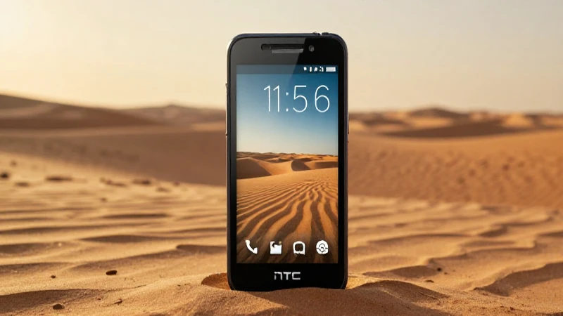 Teléfono HTC, desierto kuwaití, luz dorada