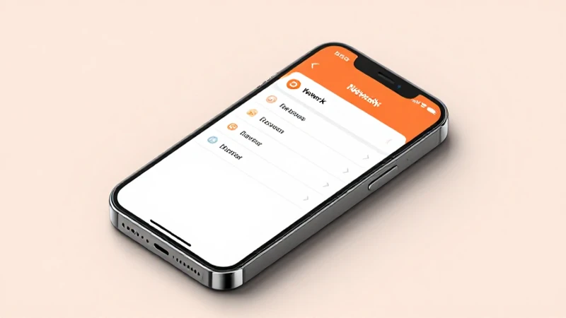 Teléfono con ajustes de red naranja