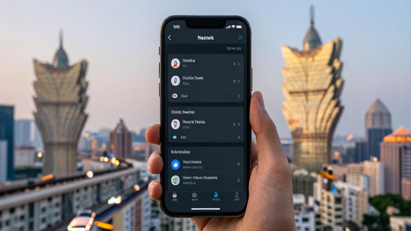 Teléfono muestra redes con Macao colorido