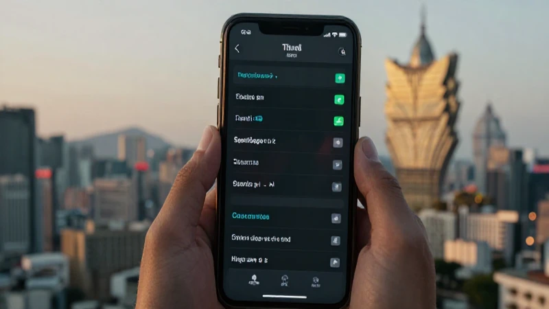 Smartphone en menú ajustes, fondo difuminado