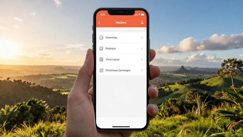 Teléfono muestra ajustes contra paisaje dorado