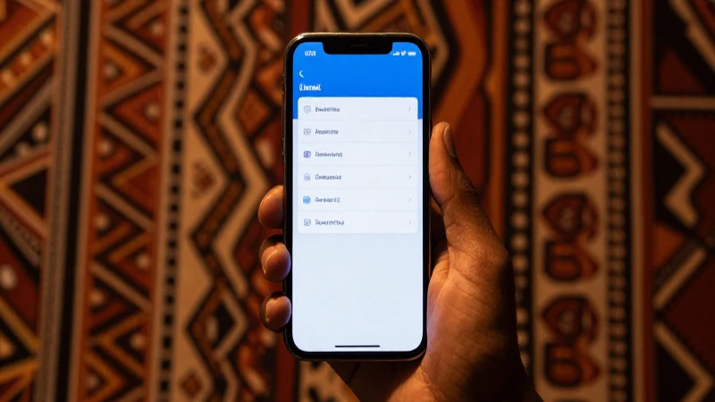 Smartphone, ajustes de red, arte africano cálido
