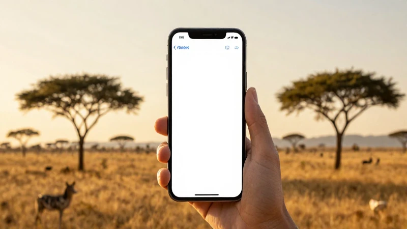Dispositivo iOS, sabana africana, hora dorada cálida