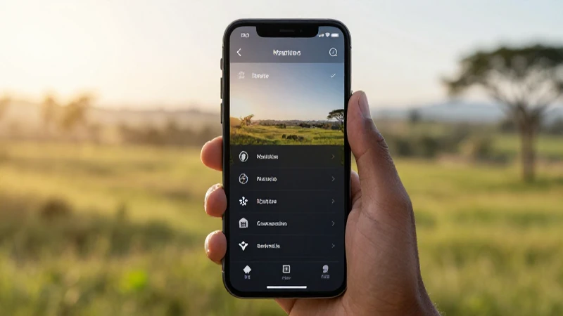 Smartphone con ajustes, paisaje malauí cálido