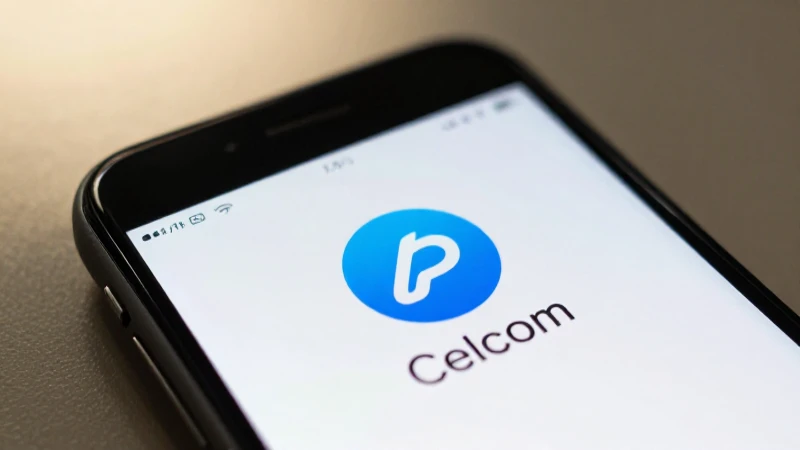 iPhone iluminado suavemente sobre la red Celcom